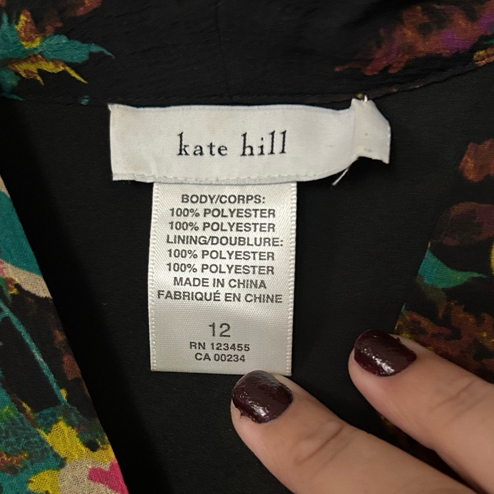 Kate Hill Black Floral Blouse - Picture 5 of 6